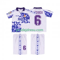 Real Madrid Dresy Fotbal REDONDO 6 1996 1997 Retro Dětský Alternativní Krátký rukáv