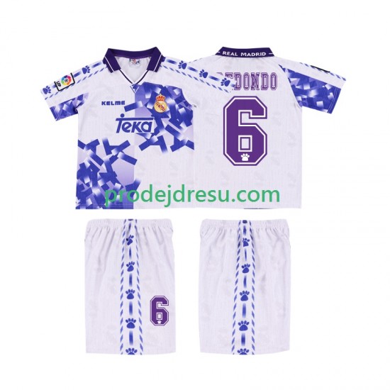 Real Madrid Dresy Fotbal REDONDO 6 1996 1997 Retro Dětský Alternativní Krátký rukáv