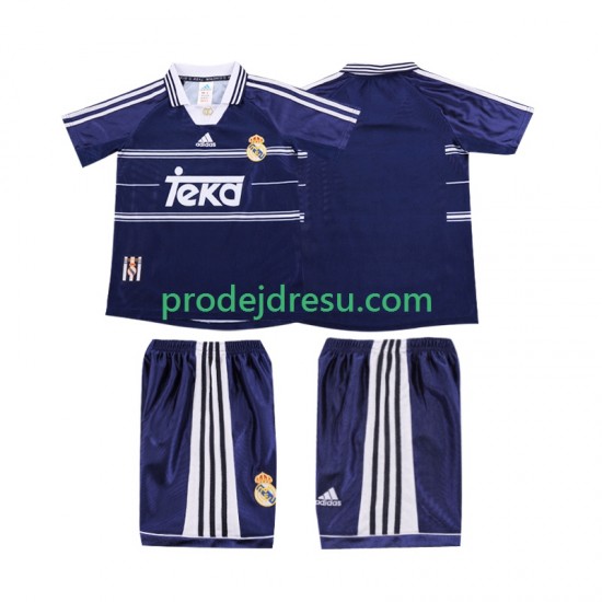 Real Madrid Dresy Fotbal Retro Dětský Venkovní 1998 1999 Krátký rukáv