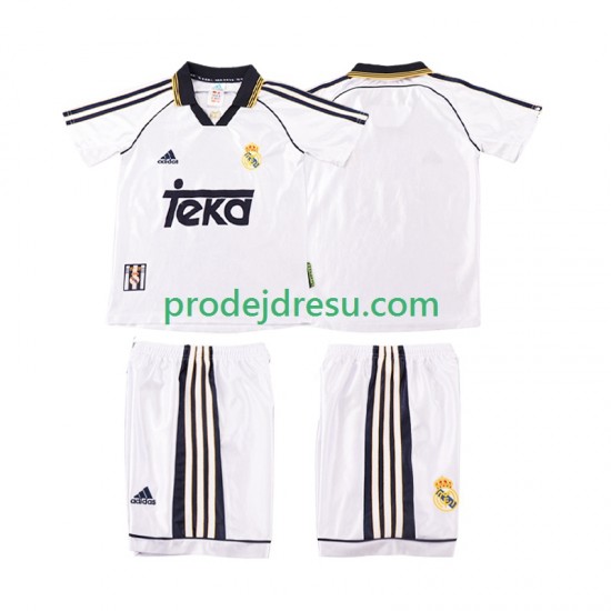 Real Madrid Dresy Fotbal 2000 Retro Dětský Domácí 1998 Krátký rukáv
