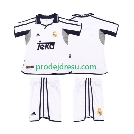 Real Madrid Dresy Fotbal 2001 Retro Dětský Domácí 2002 Krátký rukáv
