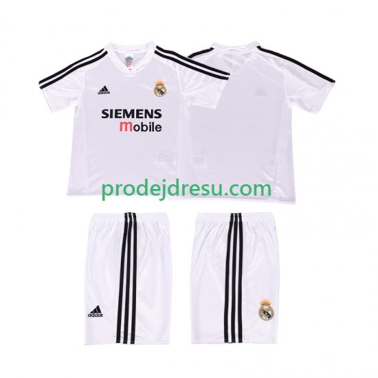 Real Madrid Dresy Fotbal 5 Retro Dětský Domácí 2004 2002 Krátký rukáv