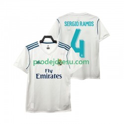 Real Madrid Dresy Fotbal SERGIO RAMOS 4 2017 2018 Retro Muž Domácí Krátký rukáv