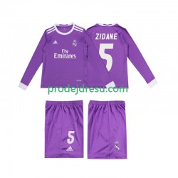 Real Madrid Dresy Fotbal ZIDANE 5 2016 Retro Dětský Venkovní Dlouhý rukáv