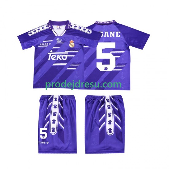Real Madrid Dresy Fotbal ZIDANE 5 1996 Retro Dětský Venkovní 1994 Krátký rukáv