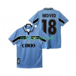 Lazio Řím Dresy Fotbal NEDVED 18 Retro Muž Domácí 1998 1999 Krátký rukáv