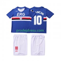 Sampdoria Dresy Fotbal MANCINI 10 1990 1991 Retro Dětský Domácí Krátký rukáv