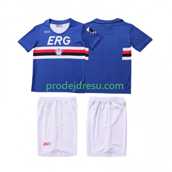 Sampdoria Dresy Fotbal 1990 1991 Retro Dětský Domácí Krátký rukáv