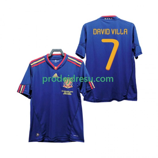 Španělsko Dresy Fotbal DAVID VILLA 7 Retro Muž Venkovní 2010 Krátký rukáv