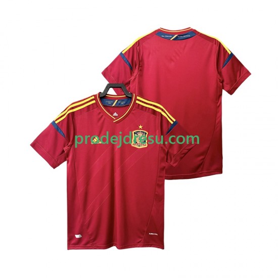 Španělsko Dresy Fotbal 2012 Retro Muž Domácí Krátký rukáv