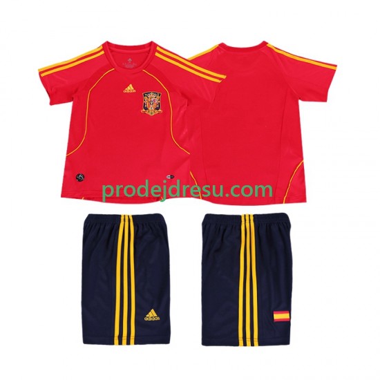 Španělsko Dresy Fotbal Retro Dětský Domácí 2008 Krátký rukáv