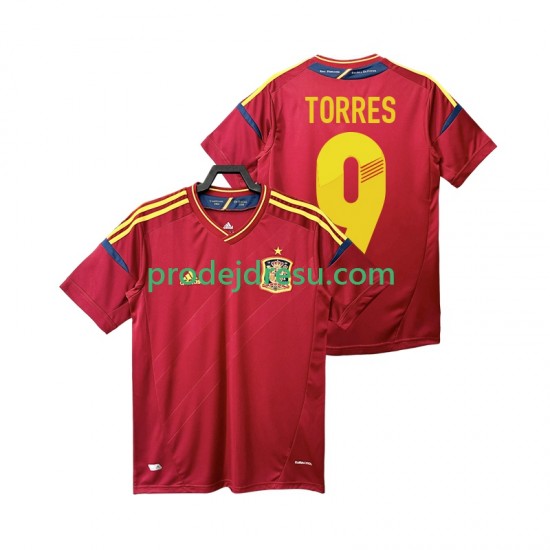 Španělsko Dresy Fotbal TORRES 9 2012 Retro Muž Domácí Krátký rukáv