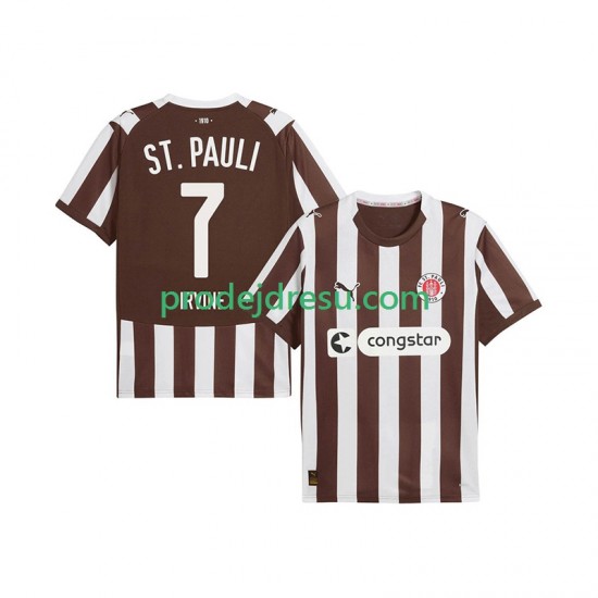 Dresy Fotbal St. Pauli Jackson Irvine 7 Muž Domácí 2025-2026 Krátký rukáv