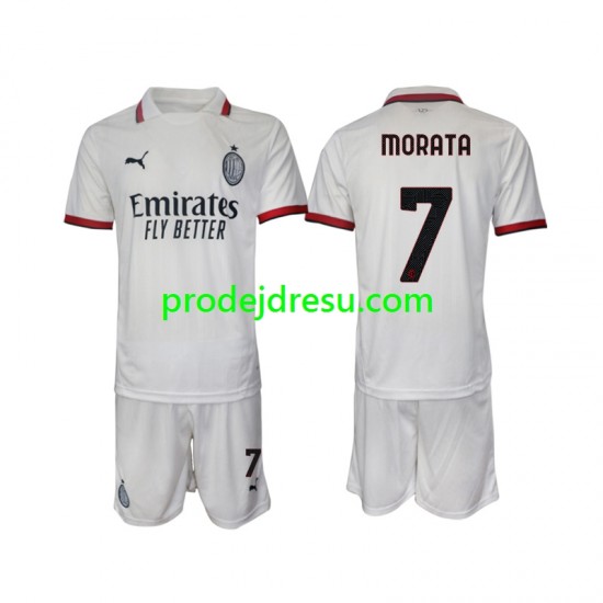 AC Milán Dresy Fotbal Morata 7 Dětský Venkovní 2024-2025 Krátký rukáv
