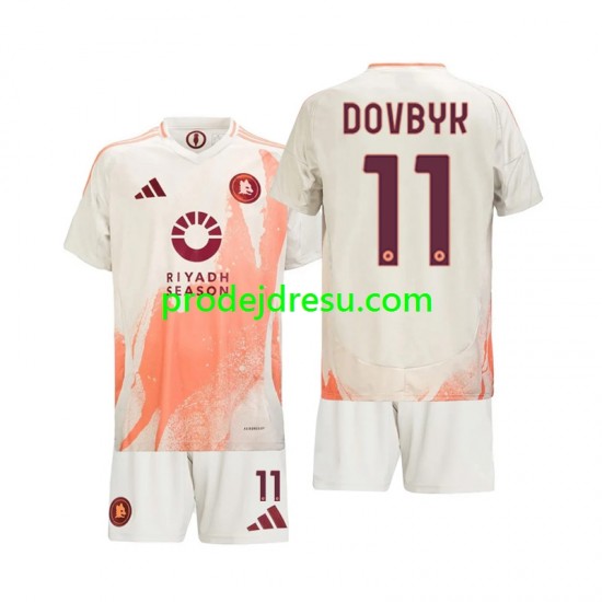 AS Řím Dresy Fotbal Artem Dovbyk 11 Dětský Venkovní 2024-2025 Krátký rukáv