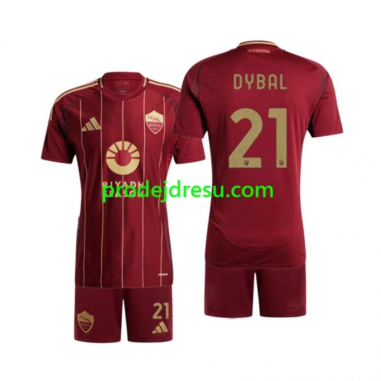 AS Řím Dresy Fotbal Paulo Dybala 21 Dětský Domácí 2024-2025 Krátký rukáv