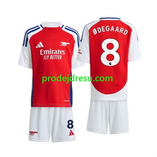 Arsenal Dresy Fotbal Odegaard 8 Dětský Domácí 2024-2025 Krátký rukáv