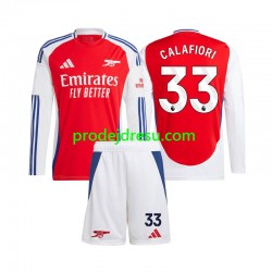 Arsenal Dresy Fotbal Riccardo Calafiori 33 Dětský Domácí 2024-2025 Dlouhý rukáv
