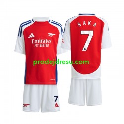 Arsenal Dresy Fotbal Saka 7 Dětský Domácí 2024-2025 Krátký rukáv