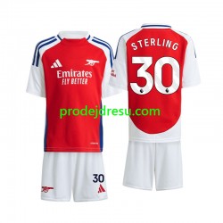 Arsenal Dresy Fotbal Sterling 30 Dětský Domácí 2024-2025 Krátký rukáv