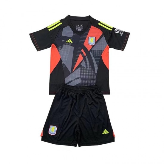 Aston Villa Dresy Fotbal Brankářské Dětský Venkovní 2024-2025 Krátký rukáv