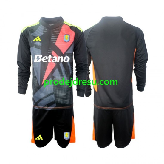 Aston Villa Dresy Fotbal Brankářské Dětský Domácí 2024-2025 Dlouhý rukáv