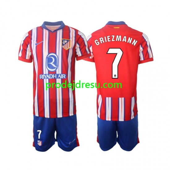 Atlético Madrid Dresy Fotbal Griezmann 7 Dětský Domácí 2024-2025 Krátký rukáv