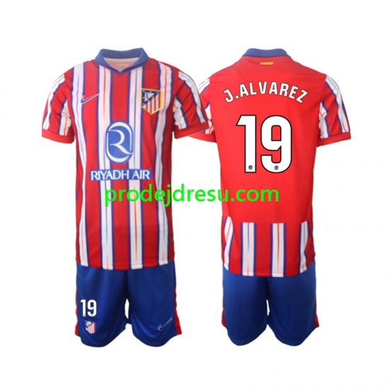 Atlético Madrid Dresy Fotbal J.Alvarez 19 Dětský Domácí 2024-2025 Krátký rukáv