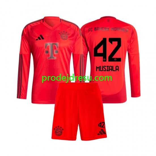FC Bayern Mnichov Dresy Fotbal Jamal Musiala 42 Dětský Domácí 2024-2025 Dlouhý rukáv