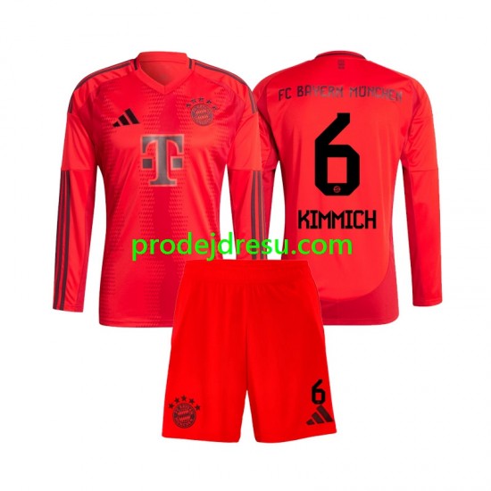 FC Bayern Mnichov Dresy Fotbal Joshua Kimmich 6 Dětský Domácí 2024-2025 Dlouhý rukáv