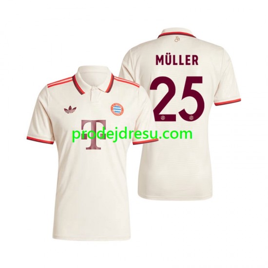 FC Bayern Mnichov Dresy Fotbal Muller 25 Muž Alternativní 2024-2025 Krátký rukáv