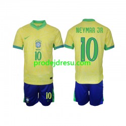 Brazílie Dresy Fotbal Neymar JR 10 Dětský Domácí 2024 Krátký rukáv