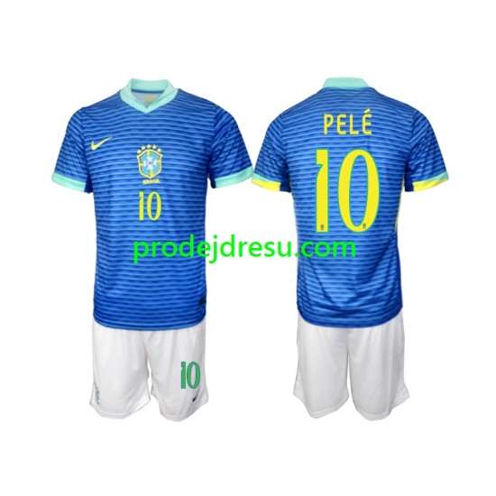 Brazílie Dresy Fotbal PELE 10 Dětský Venkovní 2024 Krátký rukáv