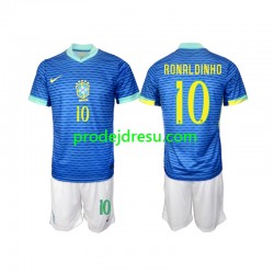 Brazílie Dresy Fotbal Ronaldinho 10 Dětský Venkovní 2024 Krátký rukáv