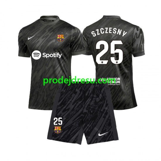 FC Barcelona Dresy Fotbal Wojciech Szczesny 25 Brankářské Dětský Venkovní 2024-2025 Krátký rukáv