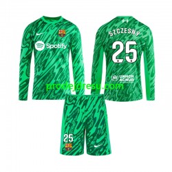 FC Barcelona Dresy Fotbal Wojciech Szczesny 25 Brankářské Dětský Domácí 2024-2025 Dlouhý rukáv