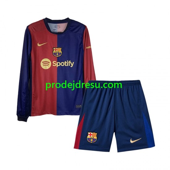 FC Barcelona Dresy Fotbal Dětský Domácí 2024-2025 Dlouhý rukáv