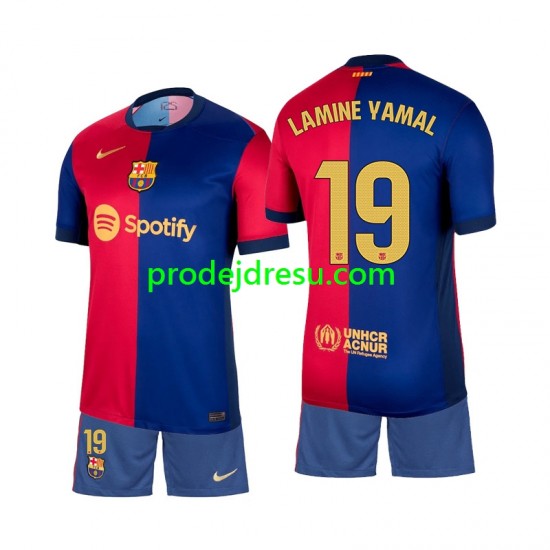 FC Barcelona Dresy Fotbal Lamine Yamal 19 Dětský Domácí 2024-2025 Krátký rukáv