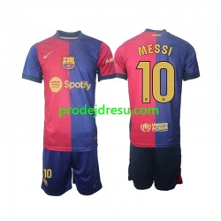 FC Barcelona Dresy Fotbal Lionel Messi 10 Dětský Domácí 2024-2025 Krátký rukáv