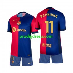FC Barcelona Dresy Fotbal Raphinha 11 Dětský Domácí 2024-2025 Krátký rukáv