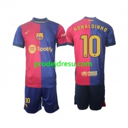 FC Barcelona Dresy Fotbal Ronaldinho 10 Dětský Domácí 2024-2025 Dlouhý rukáv