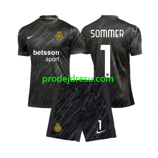 Inter Milán Dresy Fotbal Yann Sommer 1 Brankářské Dětský Alternativní 2024-2025 Krátký rukáv