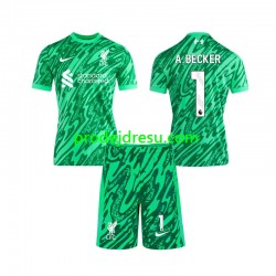 Liverpool Dresy Fotbal Alisson Becker 1 Brankářské Dětský Venkovní 2024-2025 Krátký rukáv