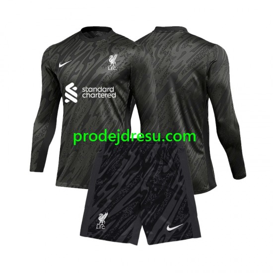 Liverpool Dresy Fotbal Brankářské Dětský Domácí 2024-2025 Dlouhý rukáv