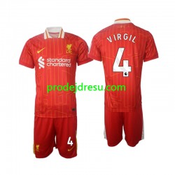Liverpool Dresy Fotbal Virgil 4 Dětský Domácí 2024-2025 Krátký rukáv