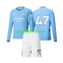Manchester City Dresy Fotbal Phil Foden 47 Dětský Domácí 2024-2025 Dlouhý rukáv