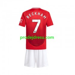Manchester United Dresy Fotbal Beckham 7 Dětský Domácí 2024-2025 Krátký rukáv