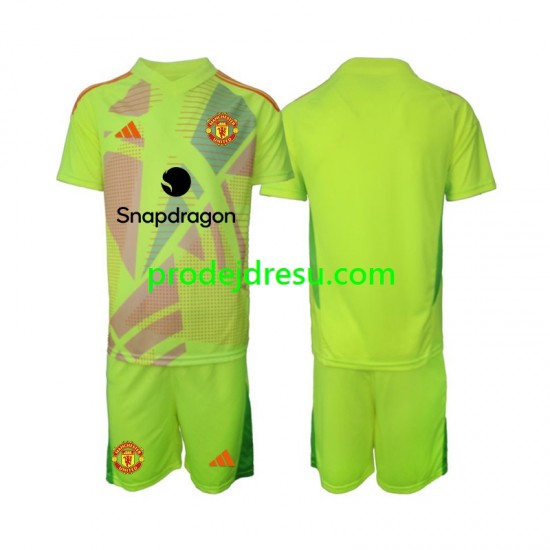 Manchester United Dresy Fotbal Brankářské Dětský Venkovní 2024-2025 Krátký rukáv