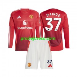 Manchester United Dresy Fotbal Kobbie Mainoo 37 Dětský Domácí 2024-2025 Dlouhý rukáv