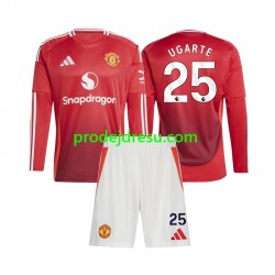 Manchester United Dresy Fotbal Manuel Ugarte 25 Dětský Domácí 2024-2025 Dlouhý rukáv